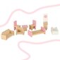 Puidust nukumaja valge ja roosa + mööbel 36 cm цена и информация | Tüdrukute mänguasjad | kaup24.ee