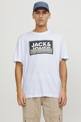 Jack & Jones T-särk meestele 12253442WHITE-M цена и информация | Мужские футболки | kaup24.ee