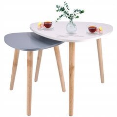 Комплект кофейных столиков Jumi, 54x54x45 см, серый/белый цена и информация | Журнальные столики | kaup24.ee