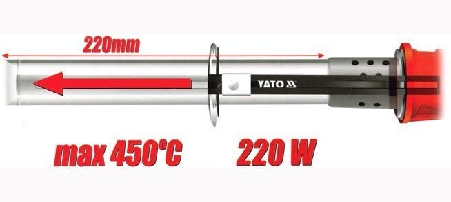 Termiline nuga plastikule, vahule, vahale 220W Yato YT-82190 hind ja info | Käsitööriistad | kaup24.ee