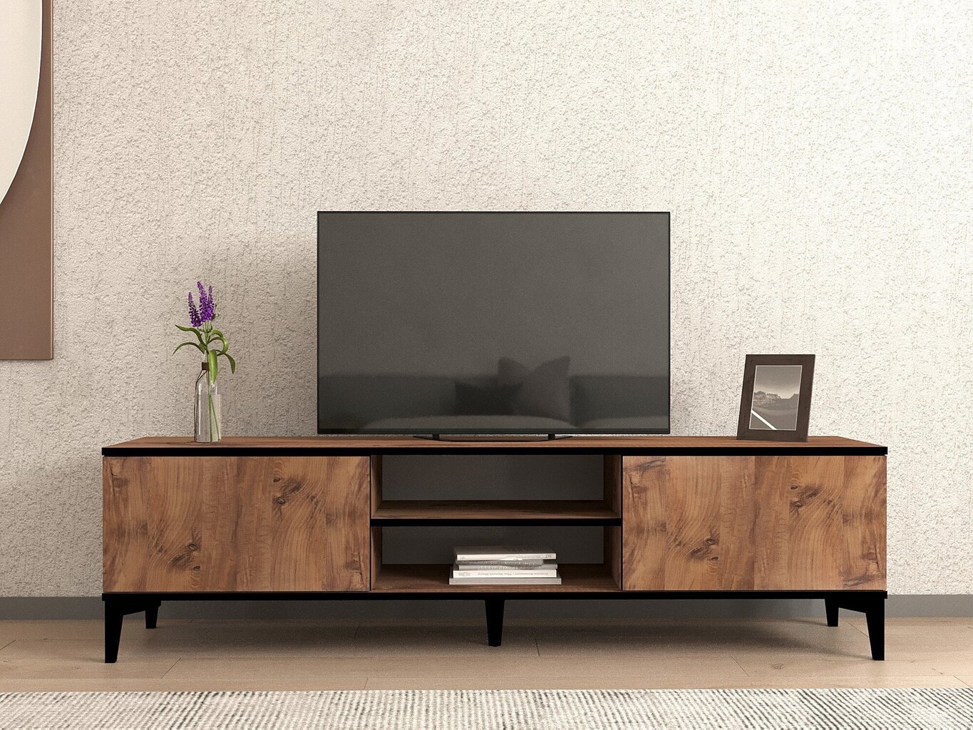 TV alus Asir, 180x40x45 cm, pruun/must цена и информация | TV alused | kaup24.ee