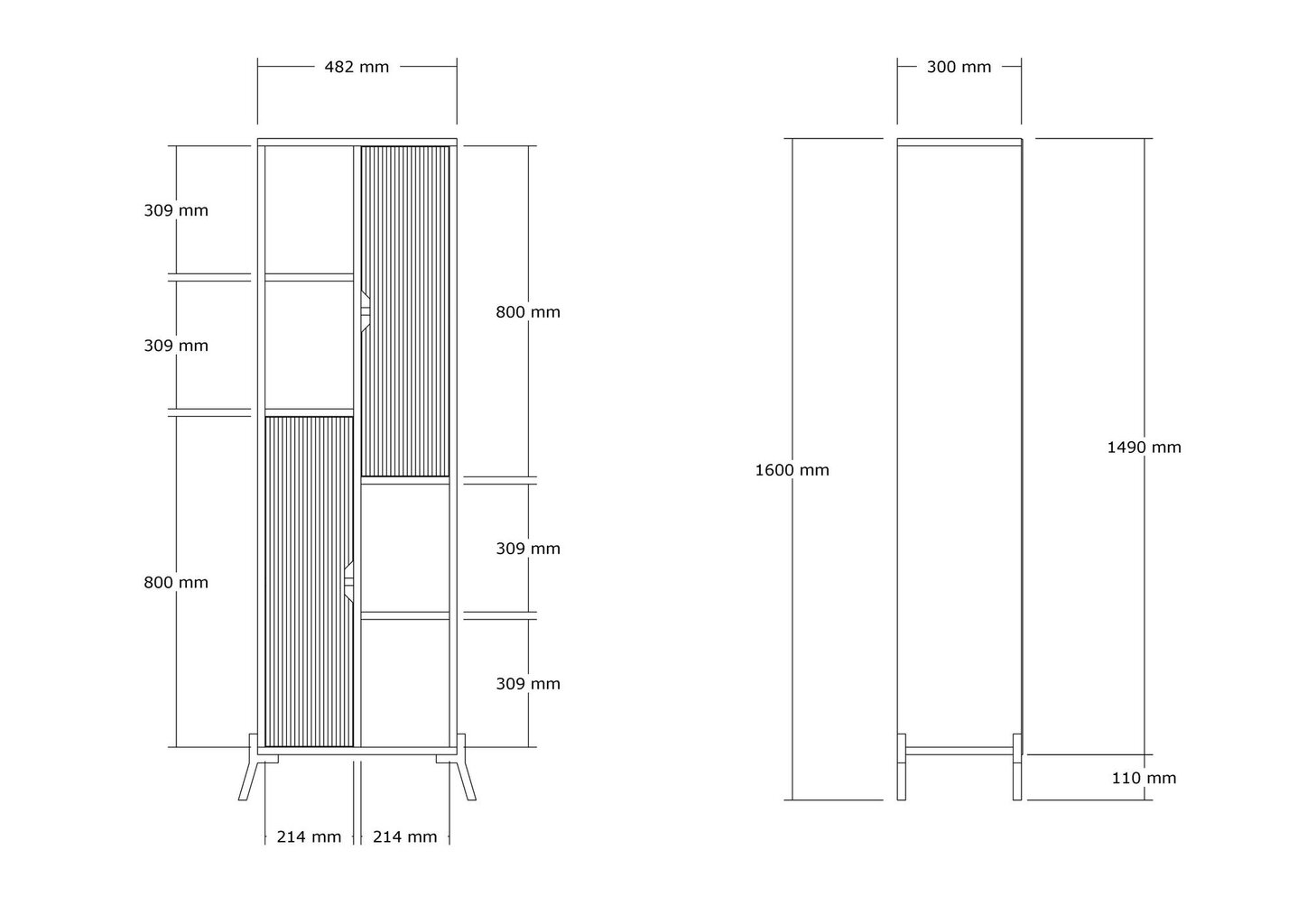 Riiul Asir, 48,2x160x30 cm, beež/hall hind ja info | Riiulid | kaup24.ee