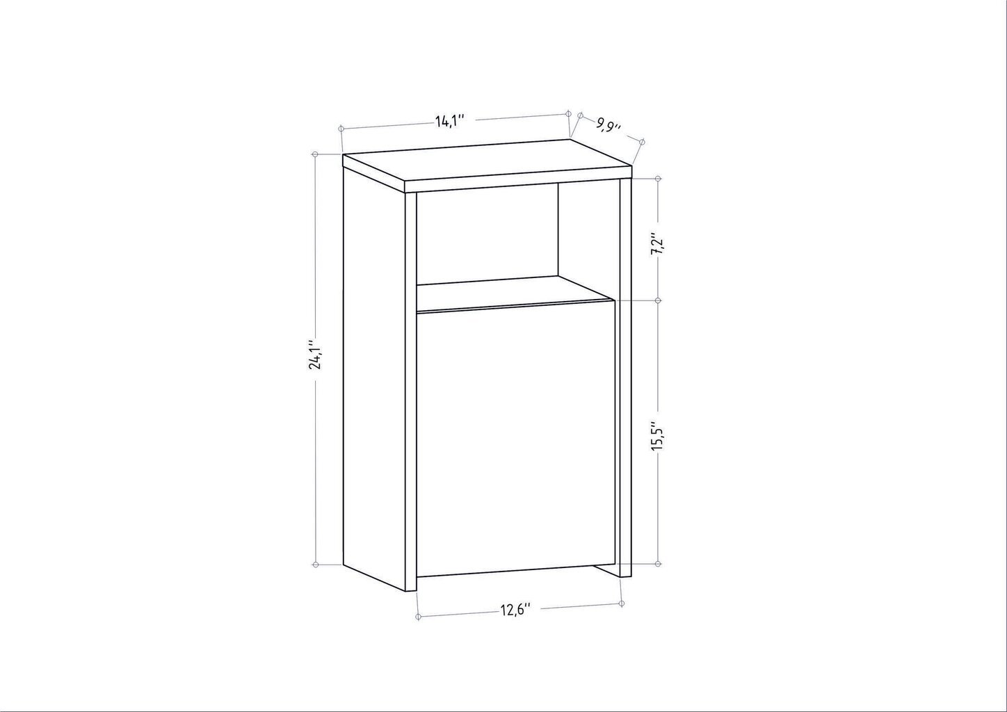 Öökapp Asir, 36x25,3x61,4 cm, pruun цена и информация | Öökapid | kaup24.ee