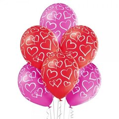 Valgete südametega õhupallid, 6 tk цена и информация | Шарики | kaup24.ee