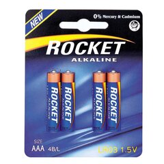 Patareid Rocket Alkaline AAA, 4 tk hind ja info | Patareid | kaup24.ee