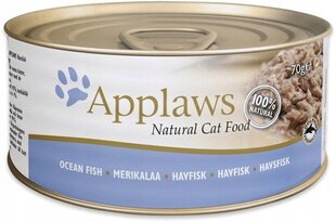 Applaws Cat Tin Ocean Fish täiskasvanud kassidele koos kalaga, 72x70g hind ja info | Konservid kassidele | kaup24.ee