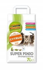 Комкующийся наполнитель для кошек Super Pinio Clumping Litter Lemon 7 л цена и информация | Наполнители для кошачьих туалетов | kaup24.ee