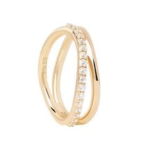 PDPAOLA Charming gold-plated ring with zircons Twister Essentials AN01-844 цена и информация | Кольцо | kaup24.ee