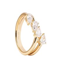 PDPaola Terra Essentials Shiny Gold Plated Zirconia Ring AN01-861 hind ja info | Sõrmused | kaup24.ee