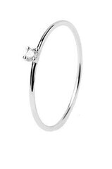 PDPAOLA Минималистичное серебряное кольцо с цирконом White Solitary Essentials AN02-156 цена и информация | Кольцо | kaup24.ee