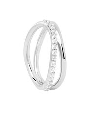 PDPAOLA Charming silver ring with zircons Twister Essentials AN02-844 цена и информация | Кольцо | kaup24.ee