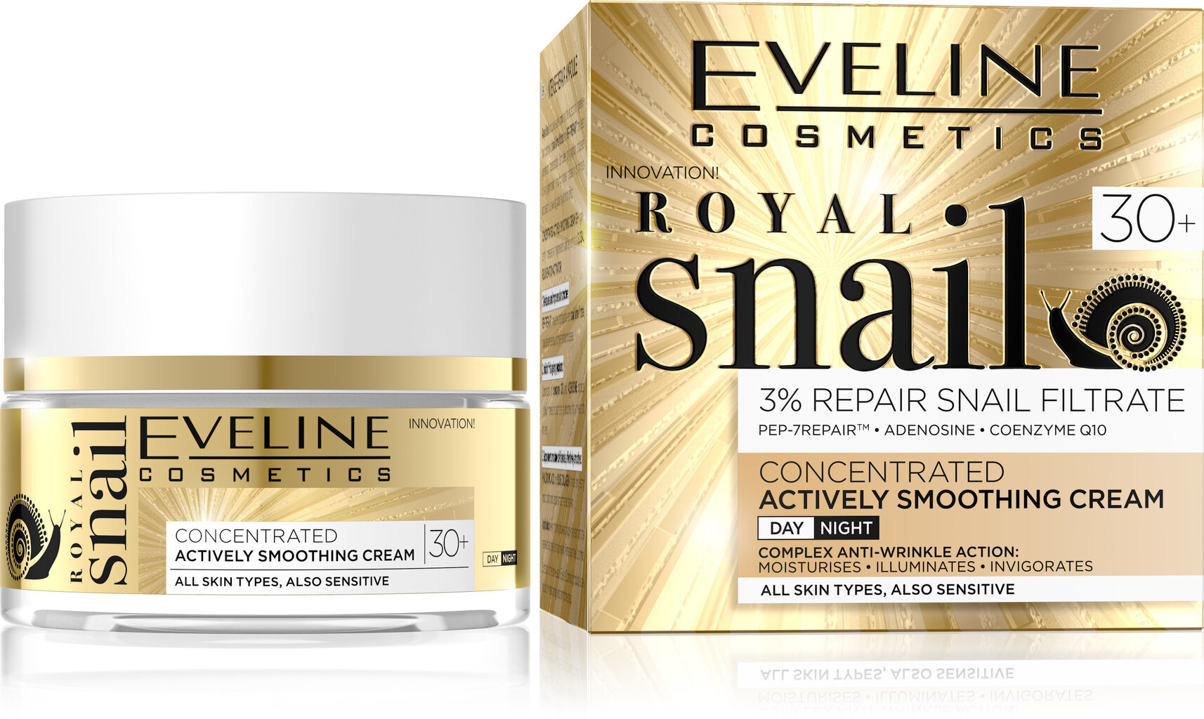 Siluv näokreem teolimaga Eveline Royal Snail 30+ 50 ml hind ja info | Näokreemid | kaup24.ee