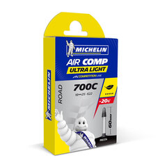 Jalgratta sisekumm Michelin Tube Air Comp Ultralight GAL-FV 60 mm 700 x 18/25 цена и информация | Покрышки, шины для велосипеда | kaup24.ee