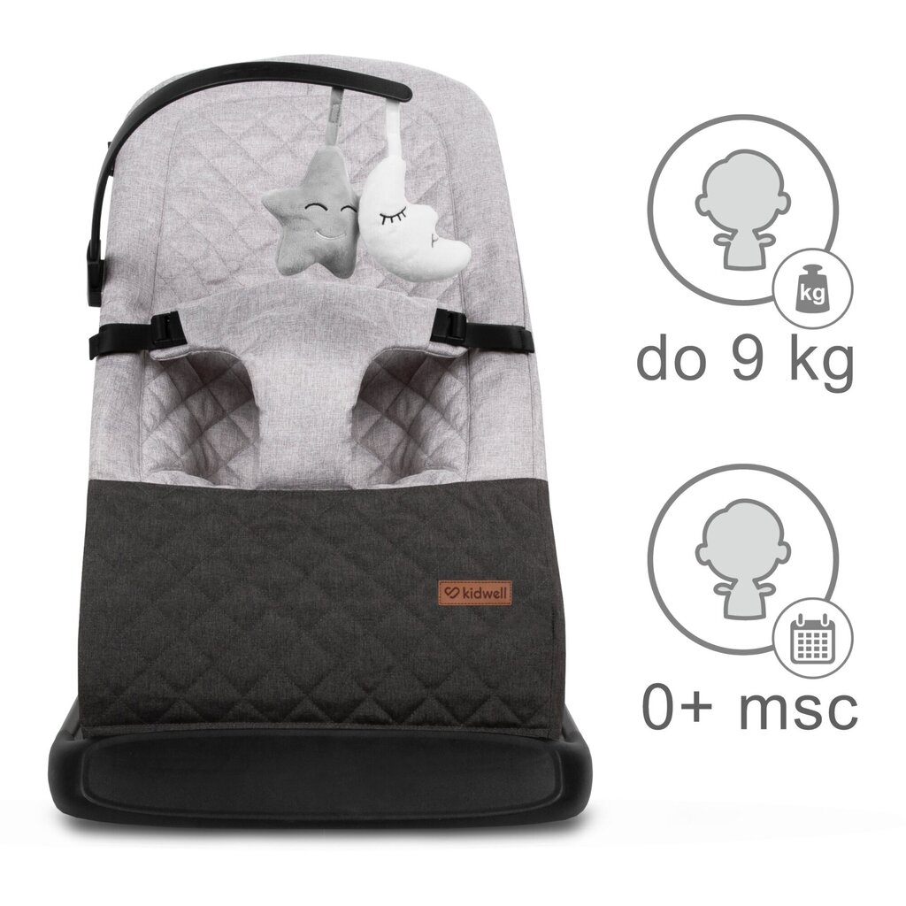 Lamamistool Kidwell Laro, grey/black hind ja info | Beebi lamamistoolid | kaup24.ee