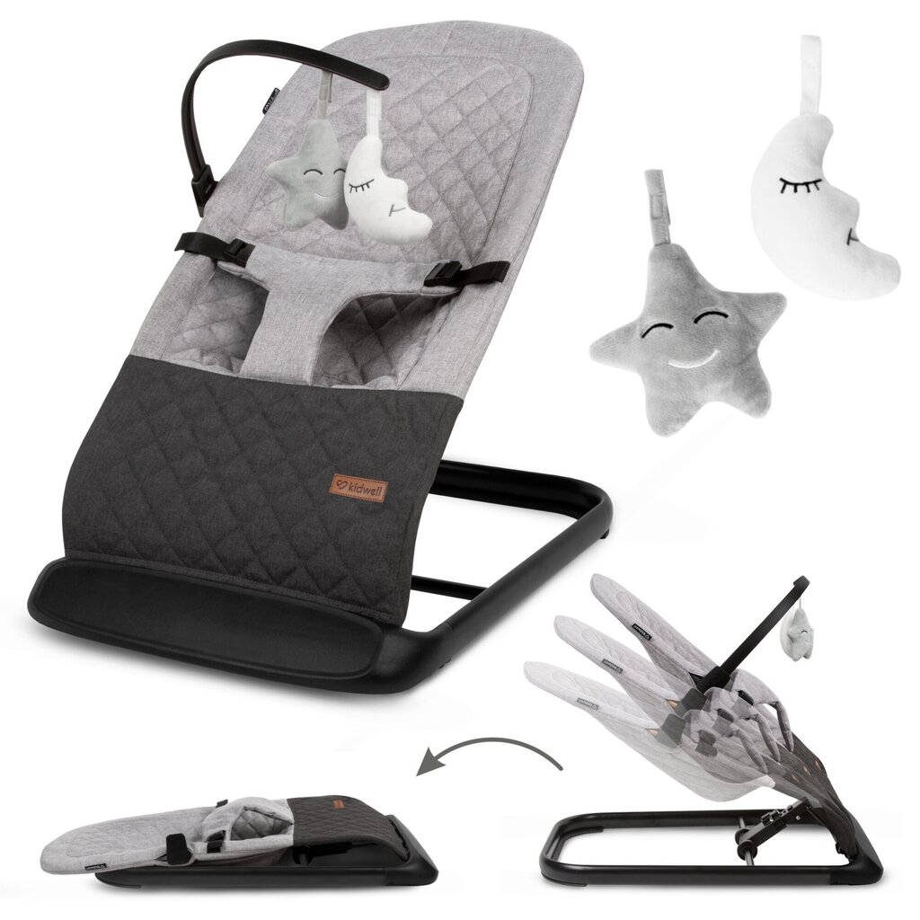 Lamamistool Kidwell Laro, grey/black hind ja info | Beebi lamamistoolid | kaup24.ee