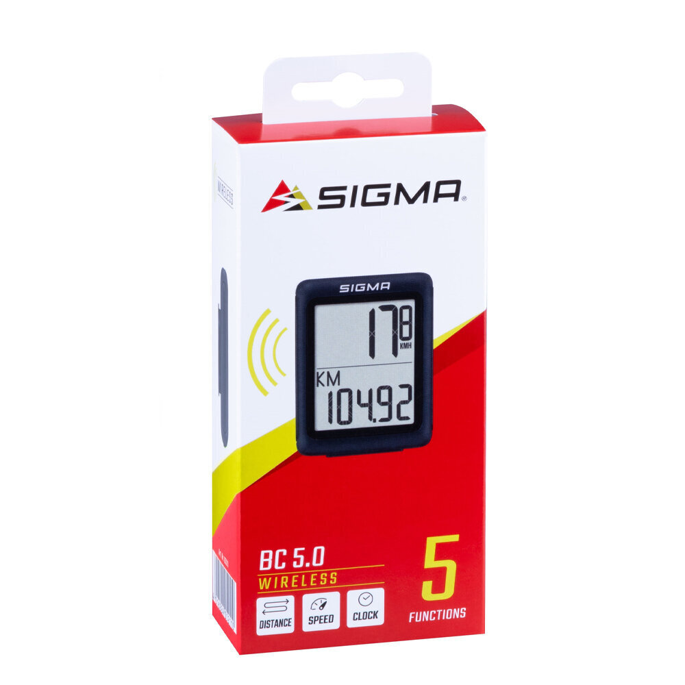 Jalgrattakompuuter Sigma BC 5.0, 5 funktsiooni hind ja info | Rattakompuutrid, spidomeetrid | kaup24.ee