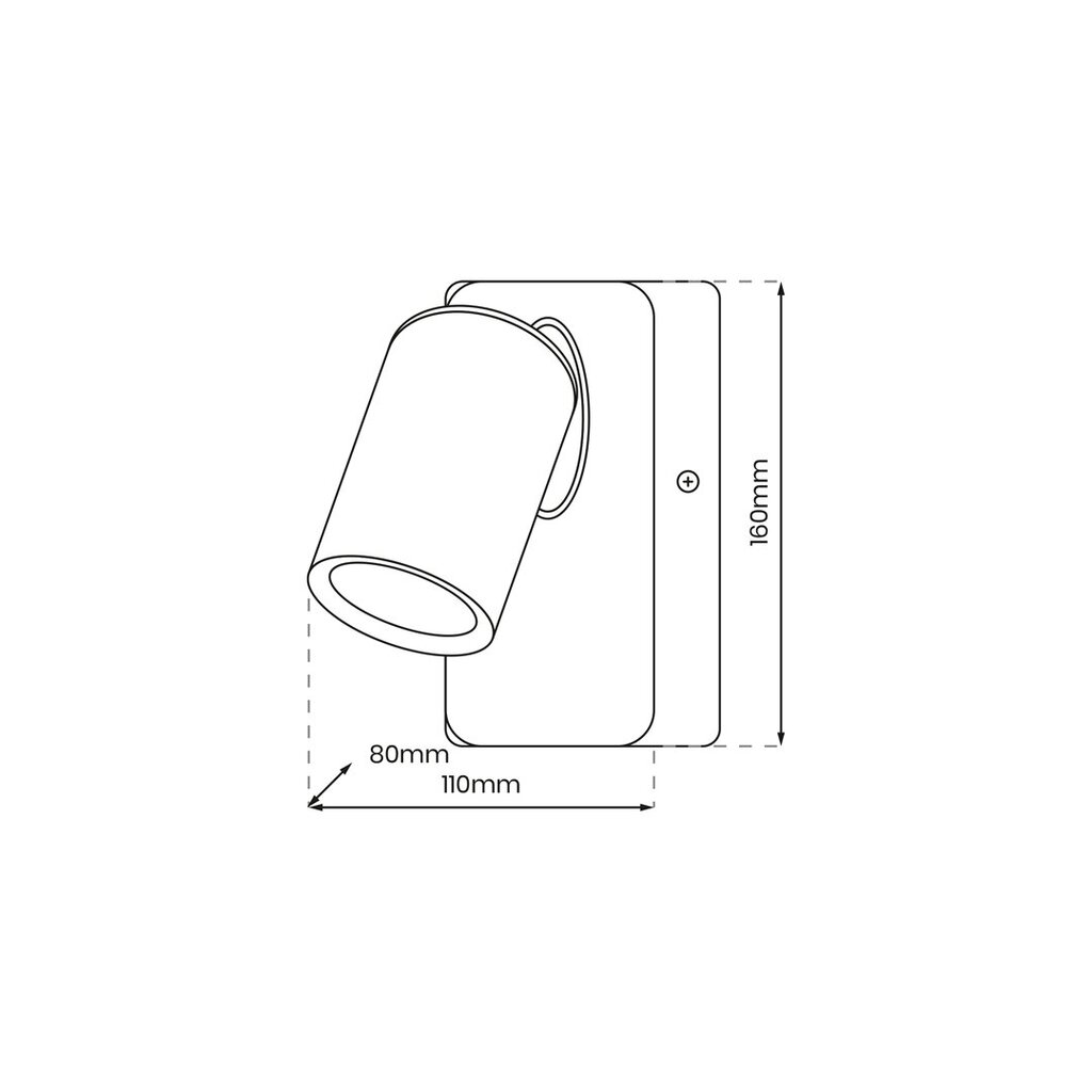 Seinalamp Andy, 1xgu10, must + kuldne hind ja info | Seinavalgustid | kaup24.ee