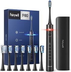 FairyWill Sonic toothbrush with head set and case FW-P80 (Black) цена и информация | Электрические зубные щетки | kaup24.ee