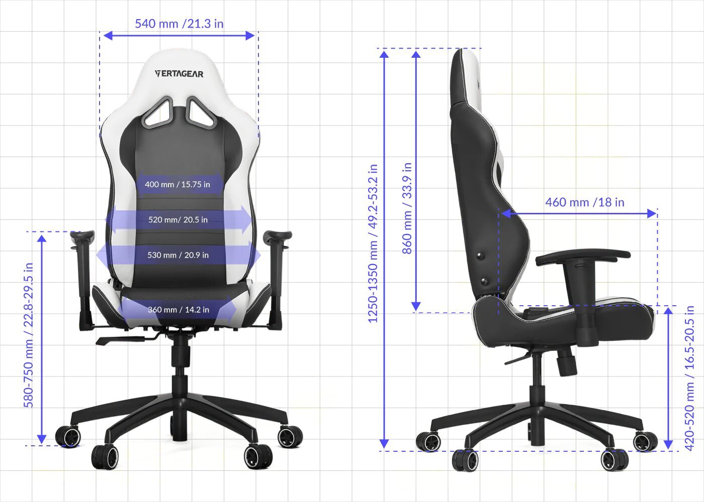 Mänguritool Vertagear VG-SL2000, valge hind ja info | Kontoritoolid | kaup24.ee