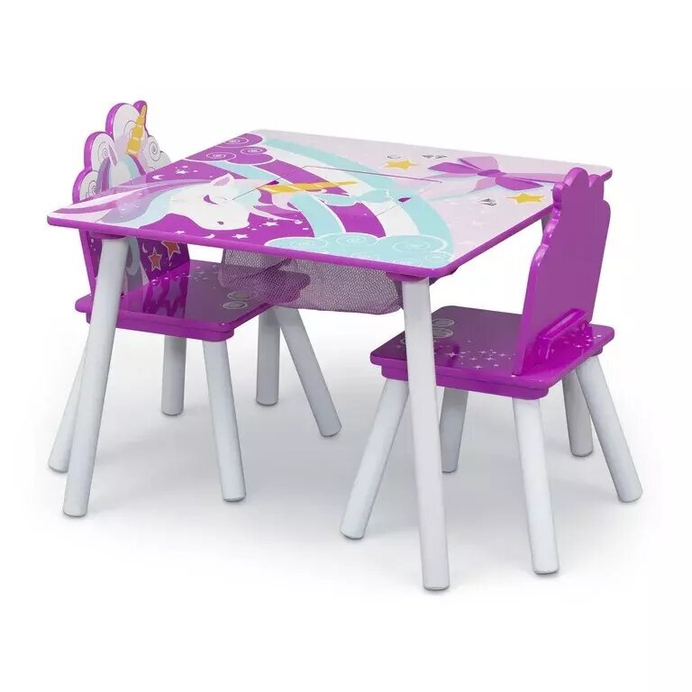 Lastelaud 2 tooliga, Delta Children, Unicorn, lilla hind ja info | Laste lauad ja toolid | kaup24.ee