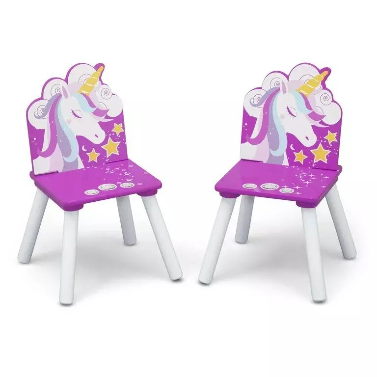 Lastelaud 2 tooliga, Delta Children, Unicorn, lilla цена и информация | Laste lauad ja toolid | kaup24.ee