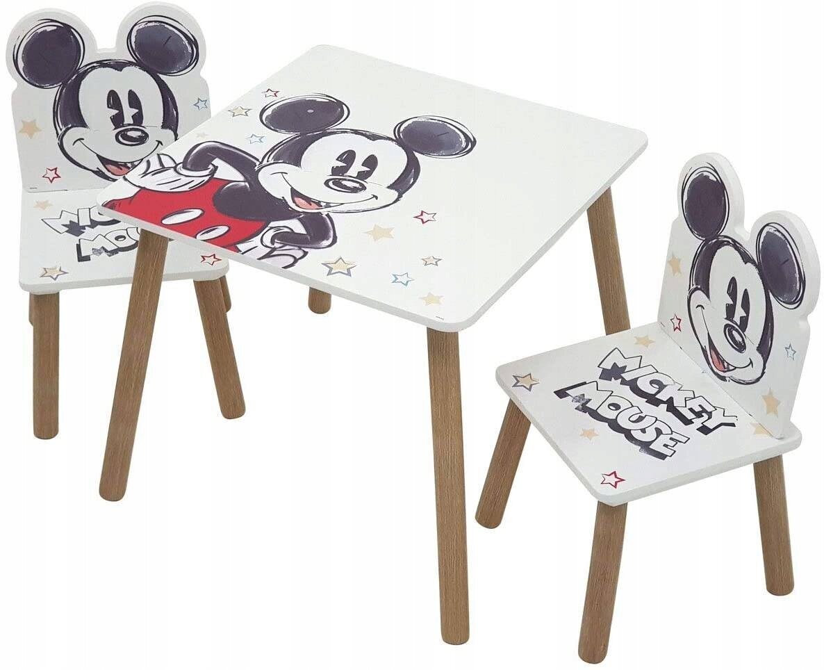 Lastelaud koos toolidega Arditex Miki Hiir, valge цена и информация | Laste lauad ja toolid | kaup24.ee