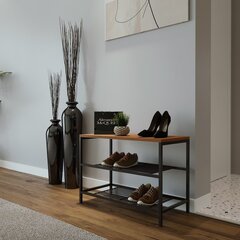 Стеллаж для обуви Asir, 70x45x30 см, коричневый/черный цена и информация | Полки для обуви, банкетки | kaup24.ee