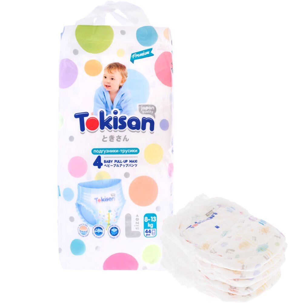 Laste mähkmepüksid Tokisan suurus 4 (8-13 kg) L, 44 tk цена и информация | Mähkmed | kaup24.ee