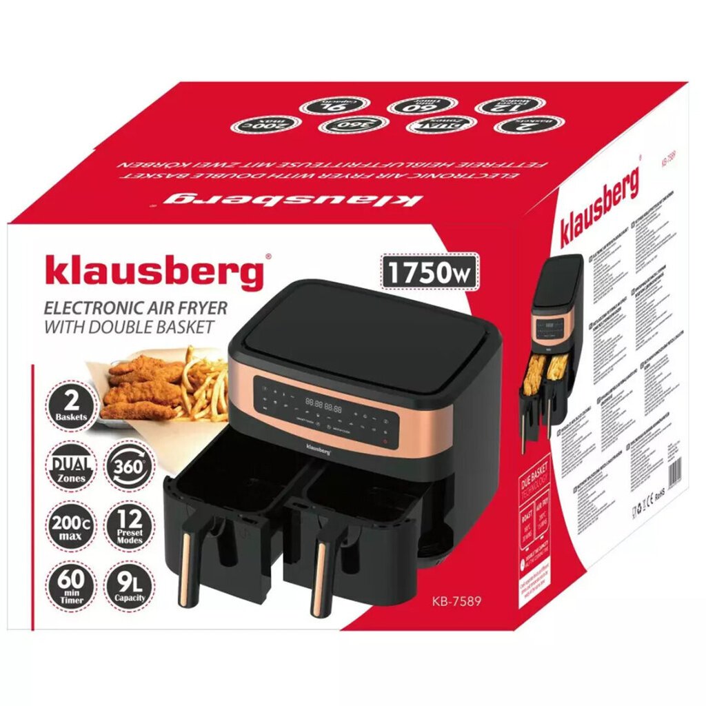 Klausberg KB-7589 цена и информация | Fritüürid, kuumaõhufritüürid | kaup24.ee