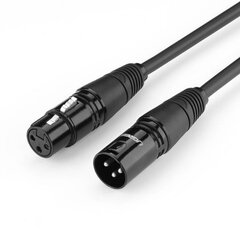 Cable XLR female to XLR male UGREEN AV130 1m (black) цена и информация | Кабели и провода | kaup24.ee