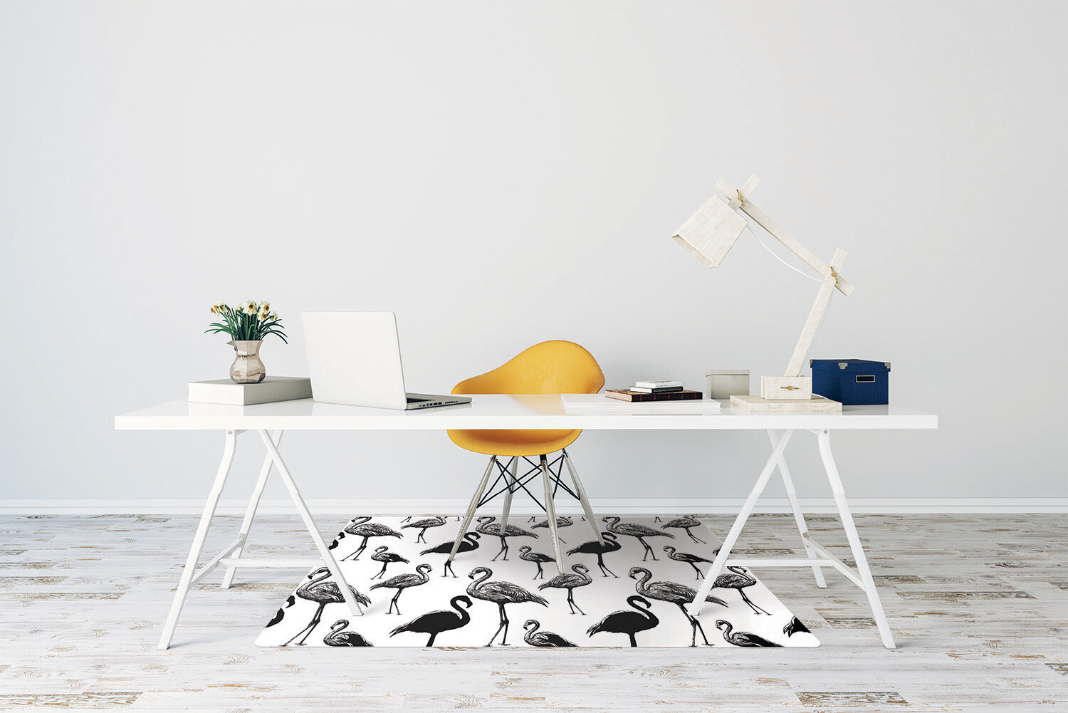 Põrandat kaitsev matt Decormat, Retro stiilis flamingod hind ja info | Kontoritoolid | kaup24.ee