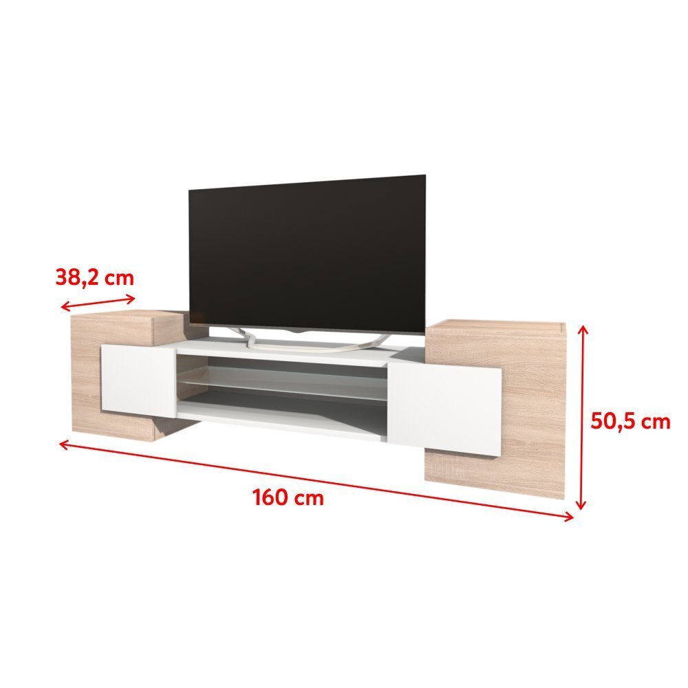 TV-laud Charles, valge/tamme värvi hind ja info | TV alused | kaup24.ee
