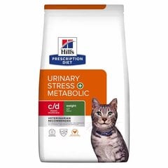 Hill's Prescription Diet Feline c/d Urinary Stress + Metabolic kuseteede probleemidega kassidele koos kanaga, 8 kg цена и информация | Сухой корм для кошек | kaup24.ee