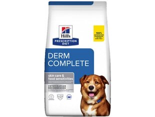 Hill's Prescription Diet Canine Derm Complete allergiatele kalduvatele koertele, 12 kg цена и информация | Сухой корм для собак | kaup24.ee