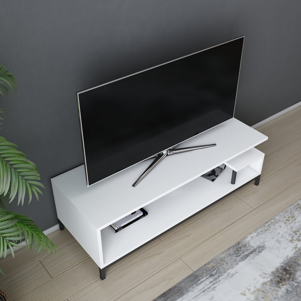 TV alus Asir, 120x44,6x37,6 cm, valge/must hind ja info | TV alused | kaup24.ee