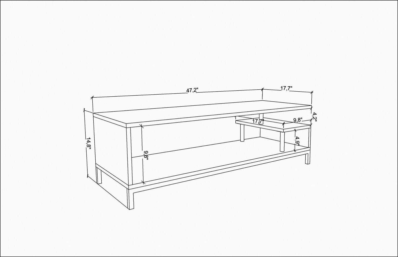 TV alus Asir, 120x44,6x37,6 cm, kuldne/hall hind ja info | TV alused | kaup24.ee