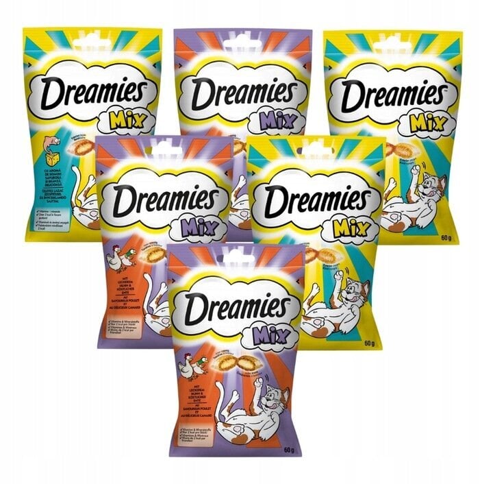 Dreamies Mix kassidele koos lõhe ja juustuga, 6x60 g hind ja info | Maiustused kassidele | kaup24.ee