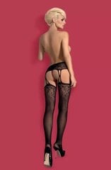 Сексуальные чулки с шнурками Garter Obsessive S206, S/M цена и информация | Сексуальное женское белье | kaup24.ee