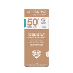 Alphanova Sun SPF50 monoi lõhnaline veekindel tooniv mineraalne päikesekreem näole, toon Kuldne цена и информация | Кремы от загара | kaup24.ee