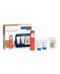 Clarins Men Energizing Value Pack meestele: dušigeel 50 ml + šampoon dušigeel 30 ml + näopesu 30 ml + kosmeetikakott hind ja info | Dušigeelid, õlid | kaup24.ee
