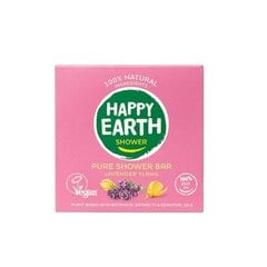 Happy Earth 100% looduslik niisutav ja pehmendav tahke dušigeel lavendli ja Ylang-ylang lõhnaga, 90 g цена и информация | Масла, гели для душа | kaup24.ee