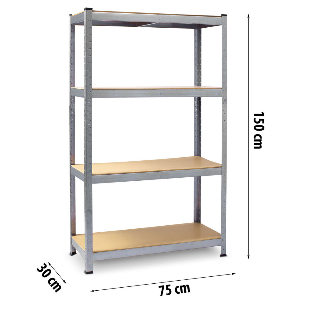 Metallist hoiuriiul 150 cm. x 75 cm. x 30 cm. hind ja info | Riiulid tööriistadele | kaup24.ee