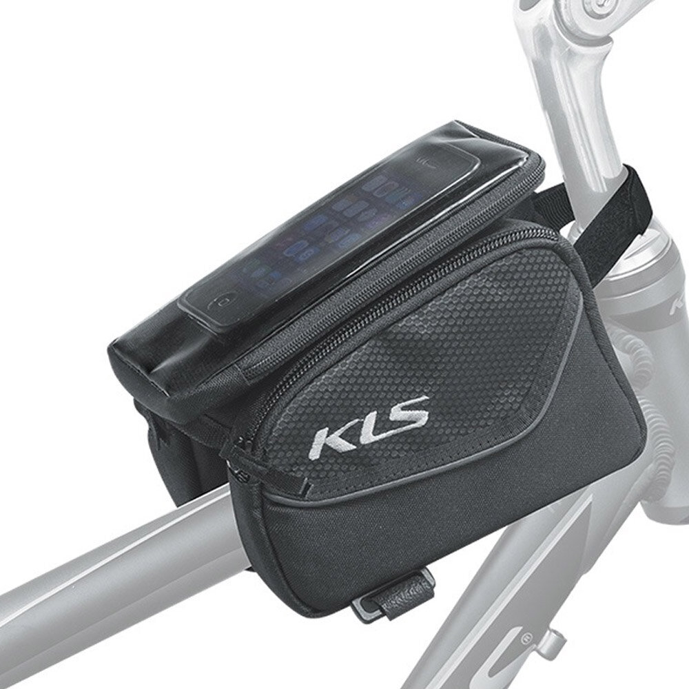 Jalgrattakott raamile KLS Alpha koos telefonihoidjaga, 0,9 l цена и информация | Rattakotid ja telefonikotid | kaup24.ee