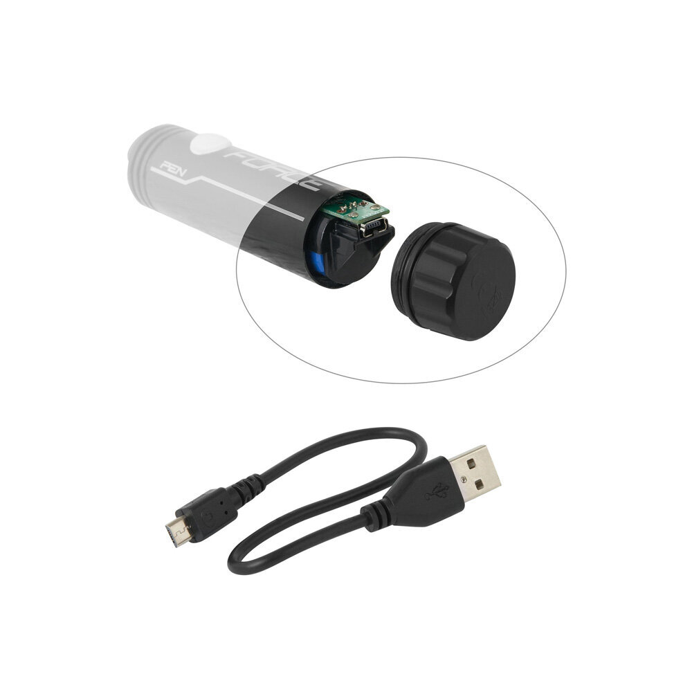 Esituli Force Pen, 200 lm 1x USB LED hind ja info | Jalgratta tuled ja helkurid | kaup24.ee