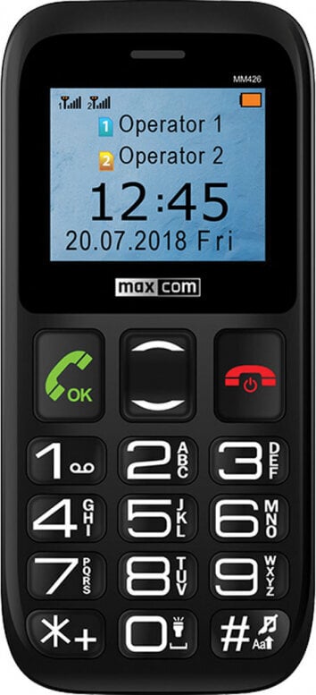 Maxcom Mobile telephone for older adults Maxcom Comfort MM426 4 GB Black 1,77" цена и информация | Telefonid | kaup24.ee