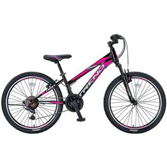 Jalgratas Umit Trend Lady MSV V-brake 24" suurus 12", must/roosa hind ja info | Jalgrattad | kaup24.ee