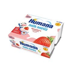 Jogurti magustoit maasikatega Humana Milk Minis, 400g hind ja info | Snäkid, joogid lastele | kaup24.ee
