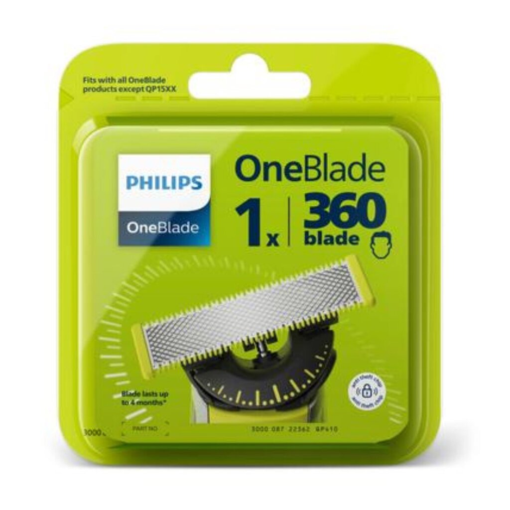Vahetatav žiletitera Philips QP410/50 Oneblade 360 hind ja info | Raseerimisvahendid | kaup24.ee