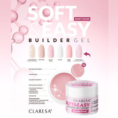 строительный гель claresa soft&easy glam pink 12 г цена и информация | Лаки для ногтей, укрепители для ногтей | kaup24.ee