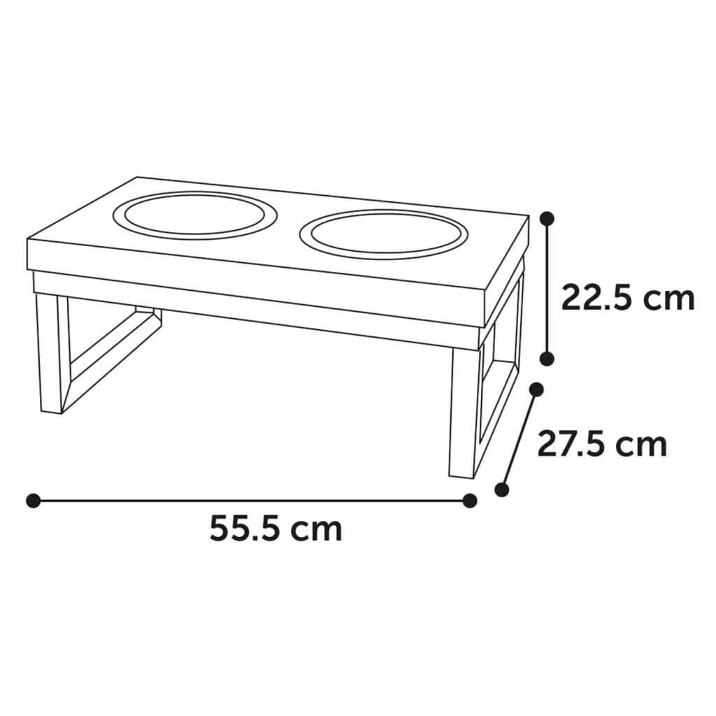 Lemmiklooma kausside komplekt koos alusega Flamingo Tommy, 2 x 1600 ml цена и информация | Toidukausid loomadele | kaup24.ee